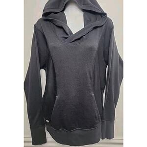 ATHLETA Black Hoodie Long Sleeve Thumbholes Pullover Women's Small Anorak